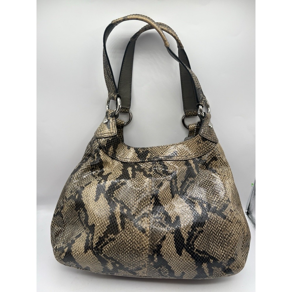 Coach Soho Lynn Faux Python Embossed 3 Compartment Snakeskin Hobo Purse Handbag - Picture 6 of 16